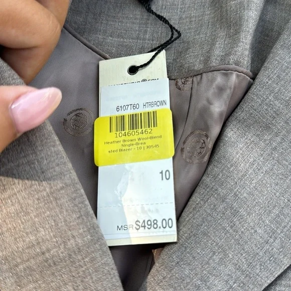 Leon Max Limited Edition Heather Brown Wool-Blend Blazer - Size 10 & Pants‎ Sz 8 - Picture 4 of 11